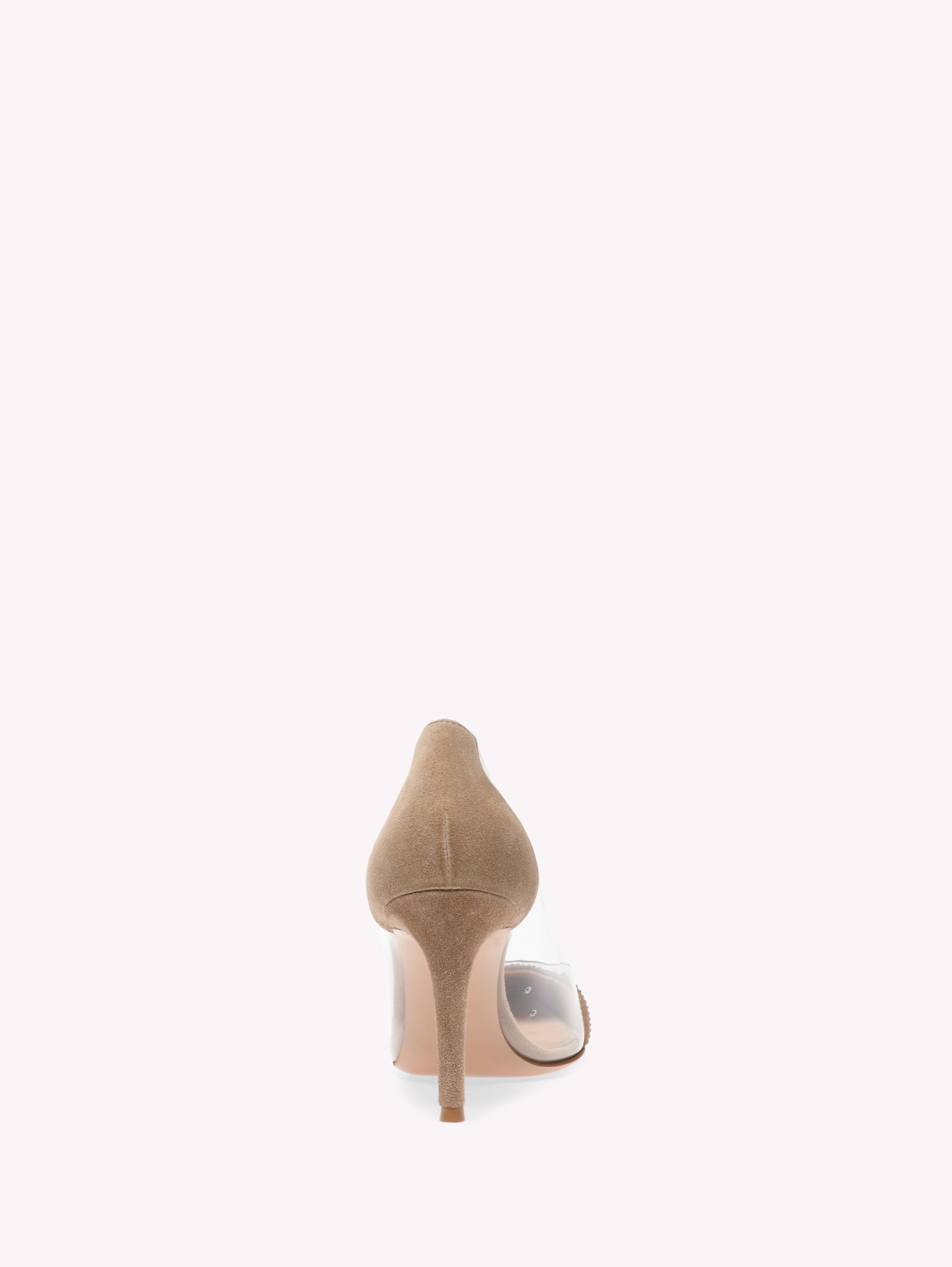 Escarpins Plexi Glitz 85 en daim - Marron