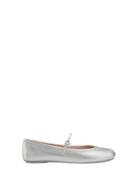 Ballerines Carla en cuir lisse - Argent