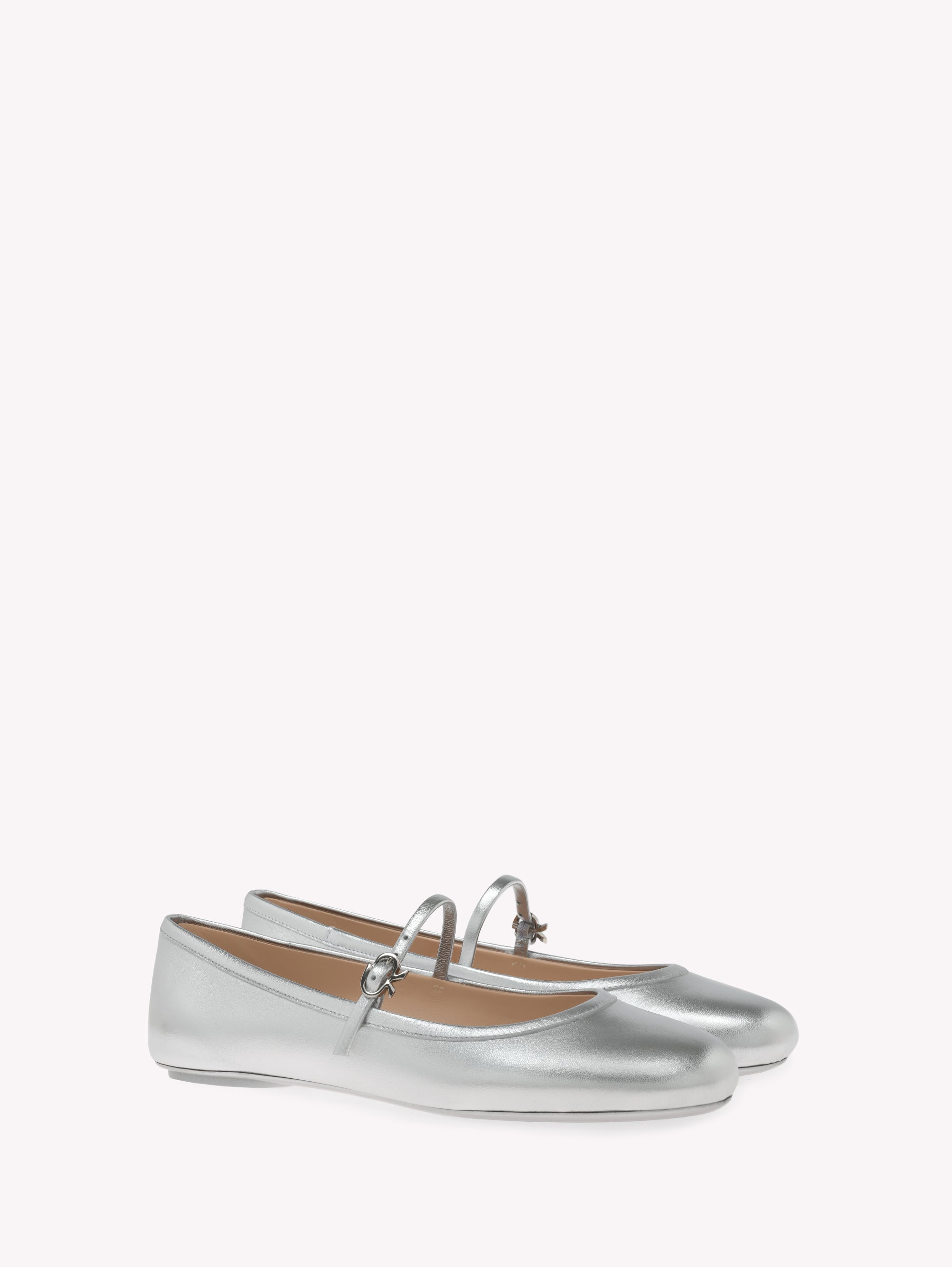 Ballerines Carla en cuir lisse - Argent