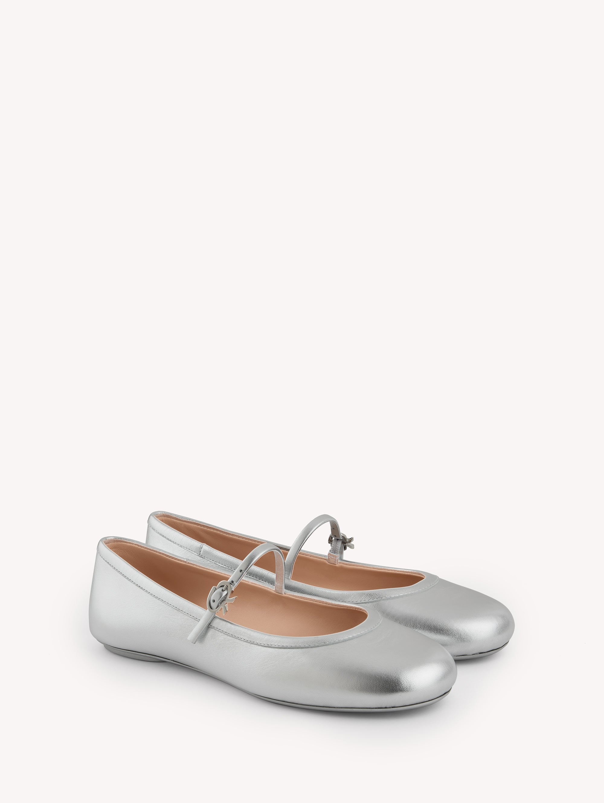 Ballerines Carla en cuir lisse - Argent