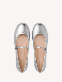 Ballerines Carla en cuir lisse - Argent