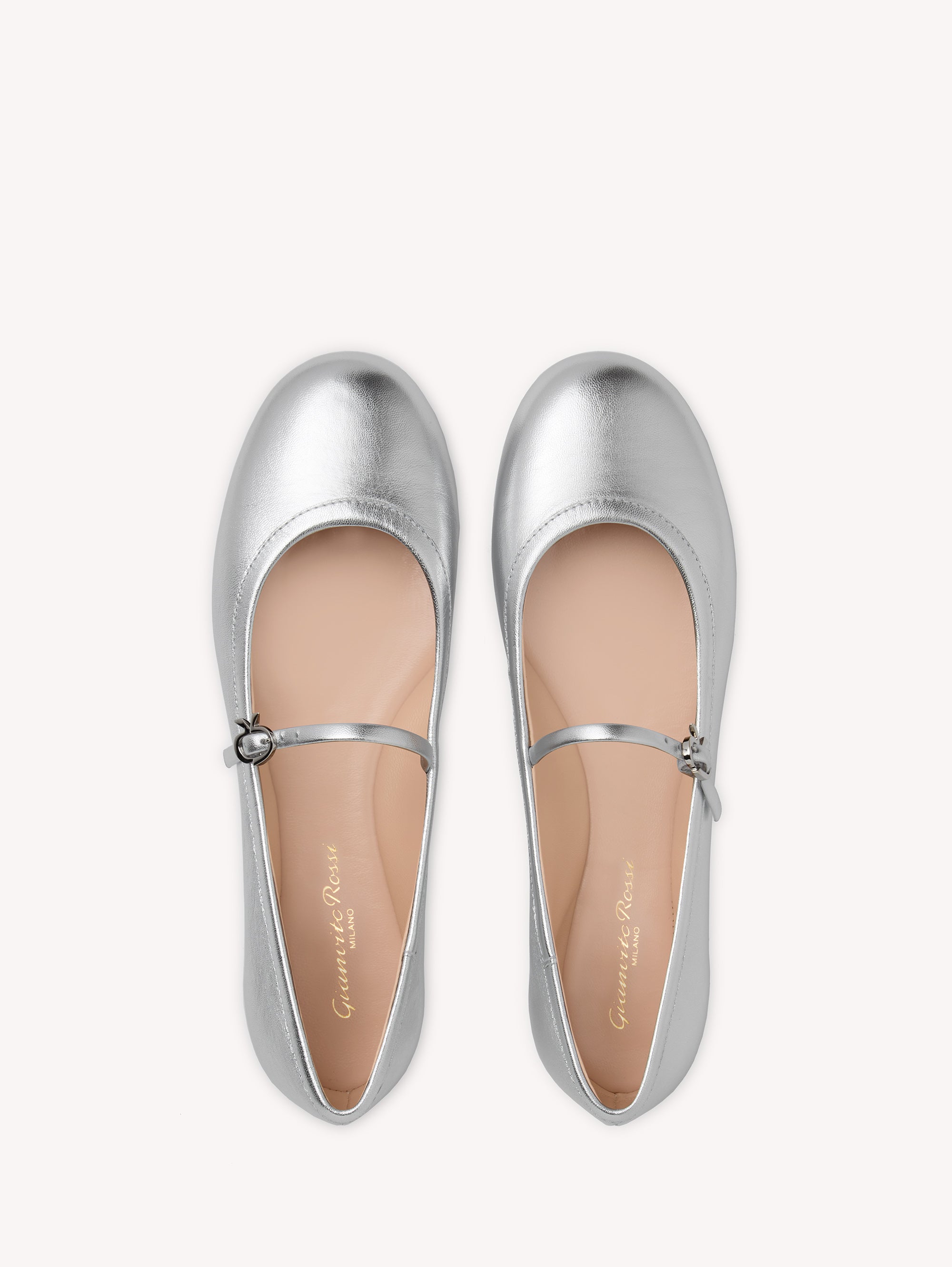 Ballerines Carla en cuir lisse - Argent