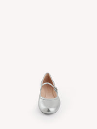 Ballerines Carla en cuir lisse - Argent
