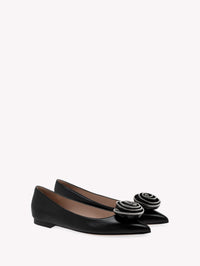 Ballerines Karina en cuir lisse - Noir