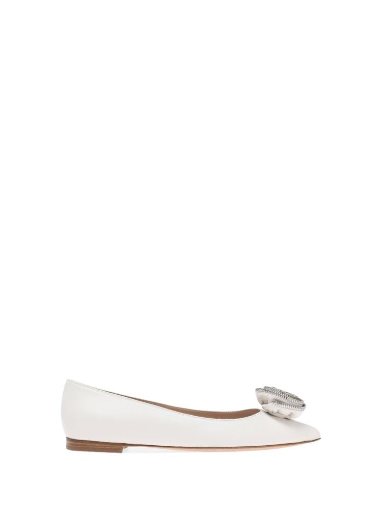Ballerines Karina en cuir lisse - Blanc