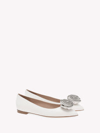 Karina ballerinas in smooth leather - White