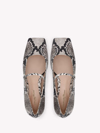 Ballerines Christina en cuir embossé - Gris