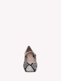Ballerines Christina en cuir embossé - Gris