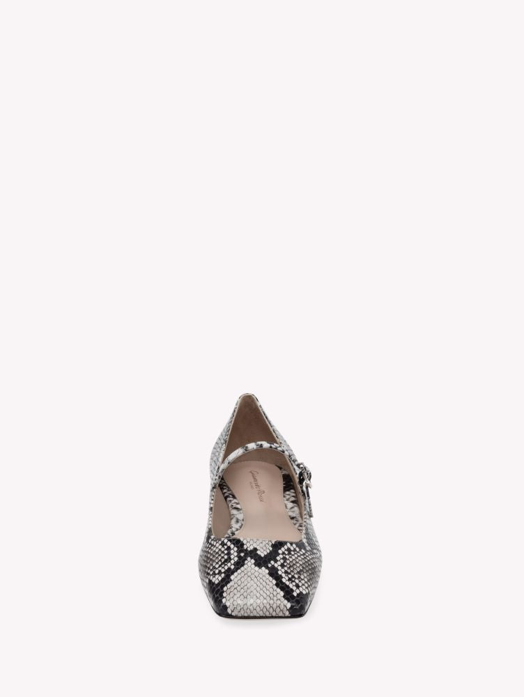 Christina ballerinas in embossed leather - Grey