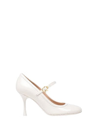Escarpins Carla 85 en cuir lisse - Blanc