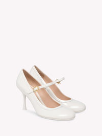 Escarpins Carla 85 en cuir lisse - Blanc