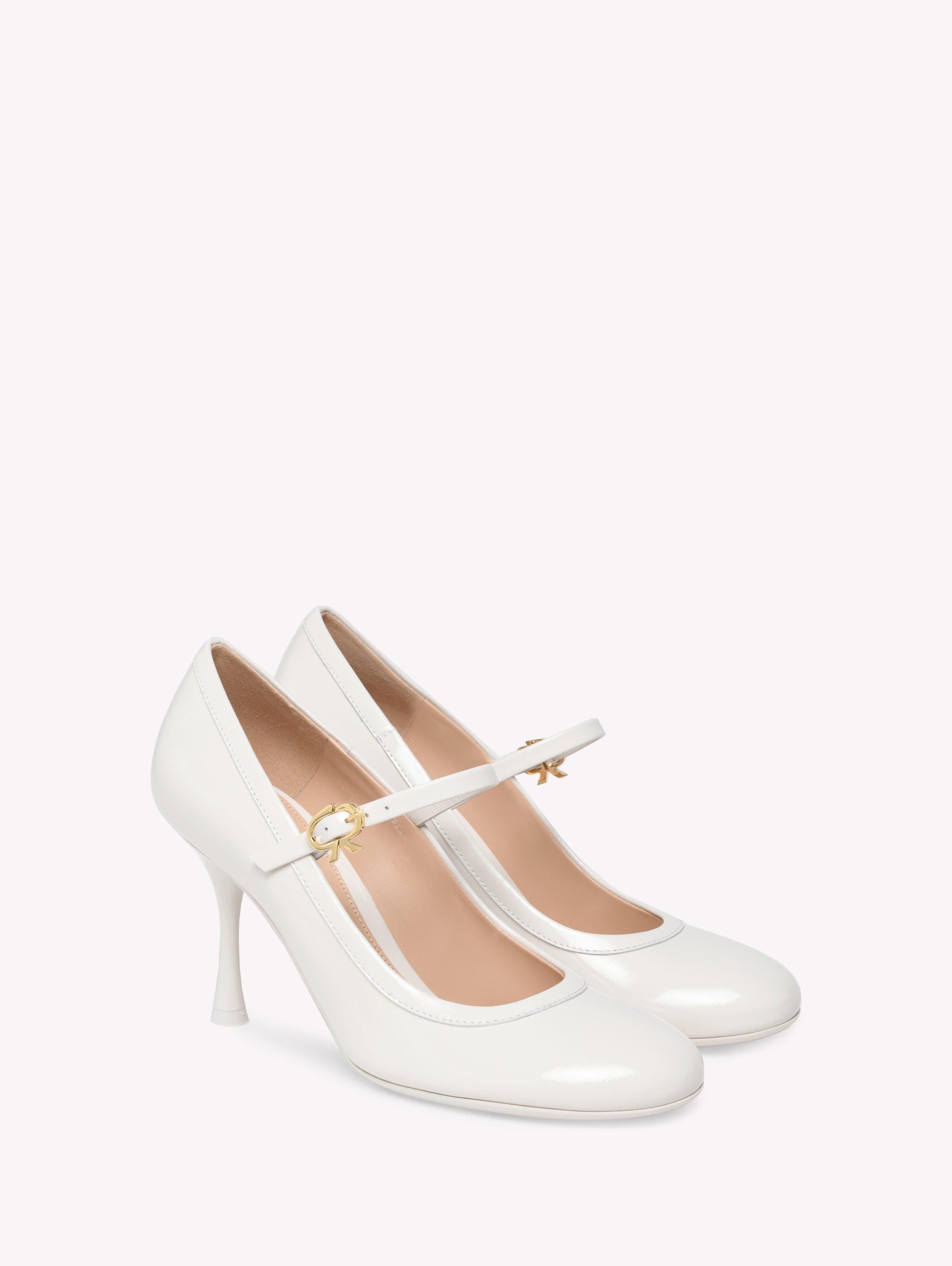 Escarpins Carla 85 en cuir lisse - Blanc