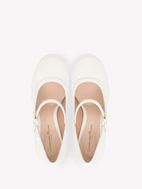 Escarpins Carla 85 en cuir lisse - Blanc