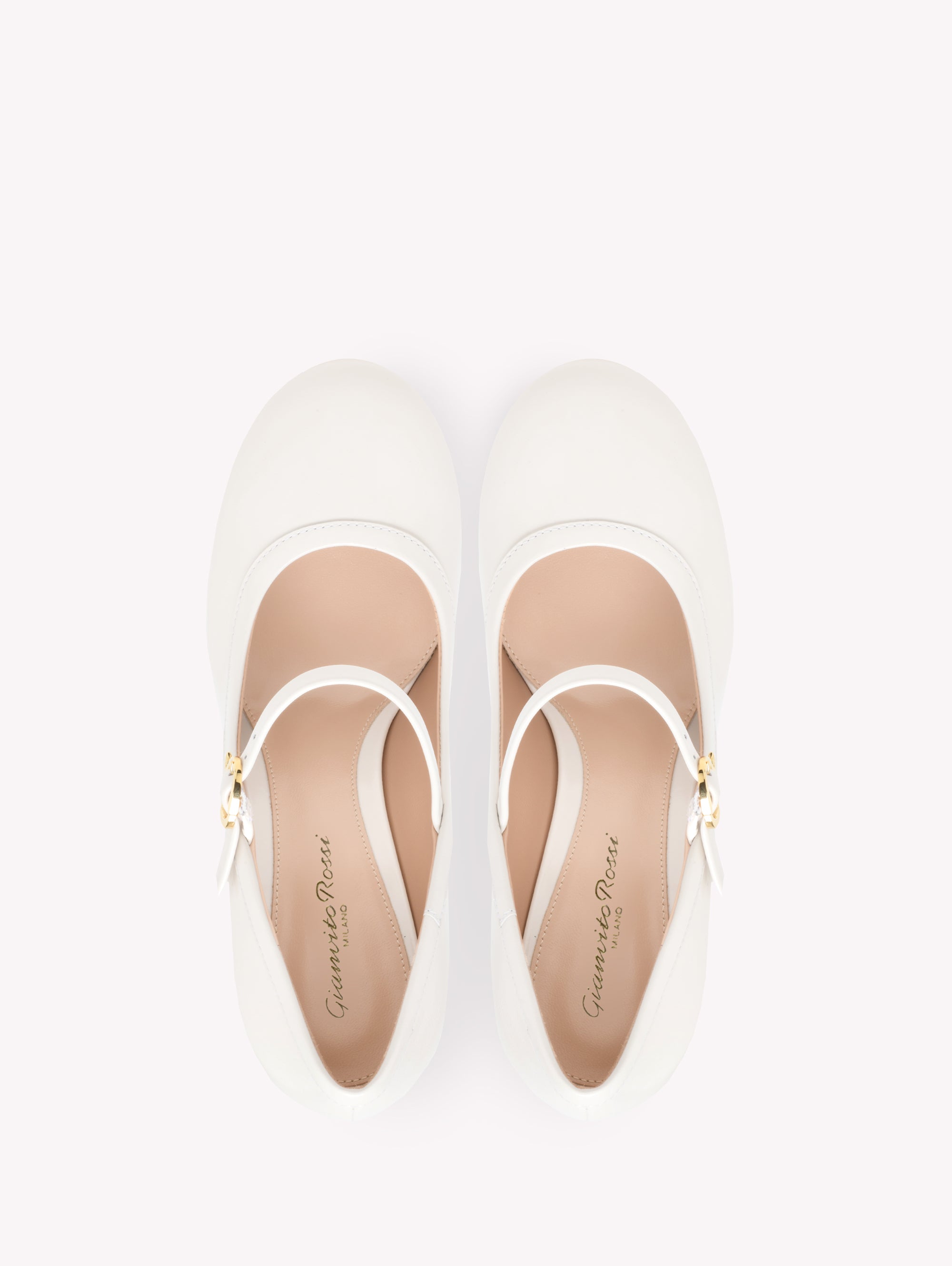 Escarpins Carla 85 en cuir lisse - Blanc