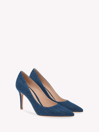 Escarpins Gianvito 85 en Satin - Bleu