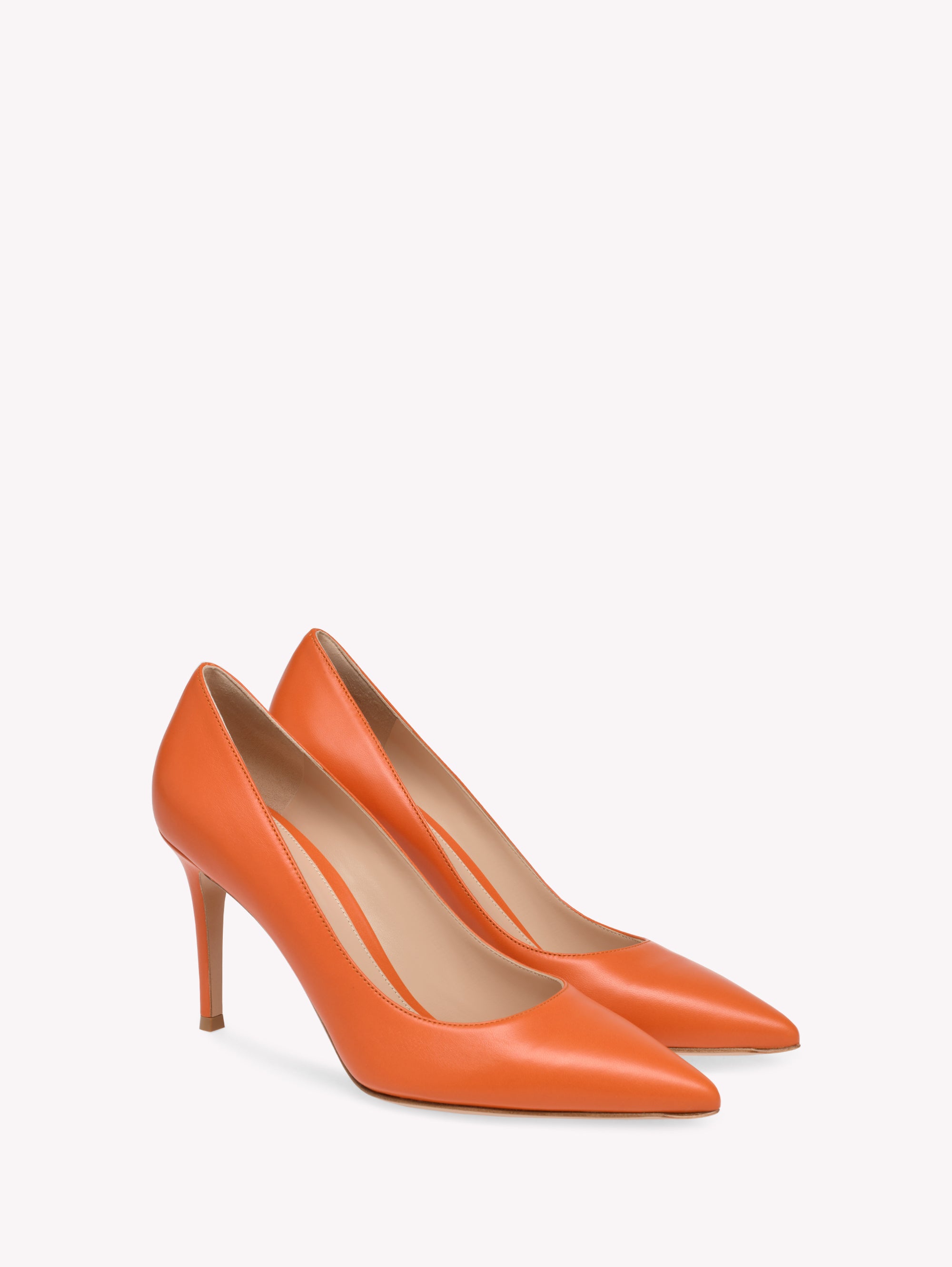 Escarpins Gianvito 85 en cuir lisse - Orange