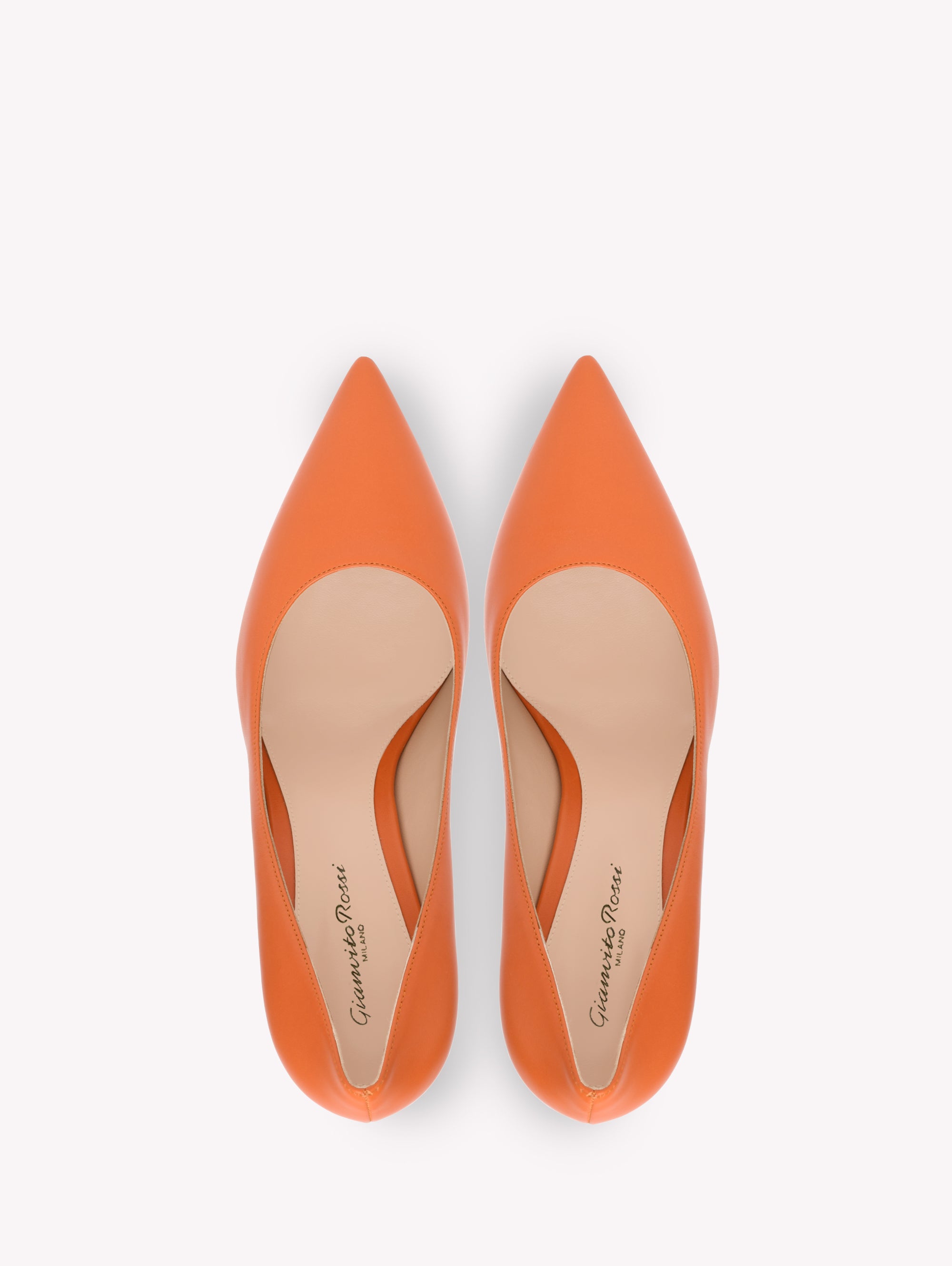 Escarpins Gianvito 85 en cuir lisse - Orange