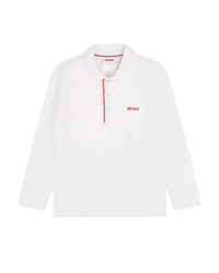 Polo à manches longues à logo en coton - Blanc