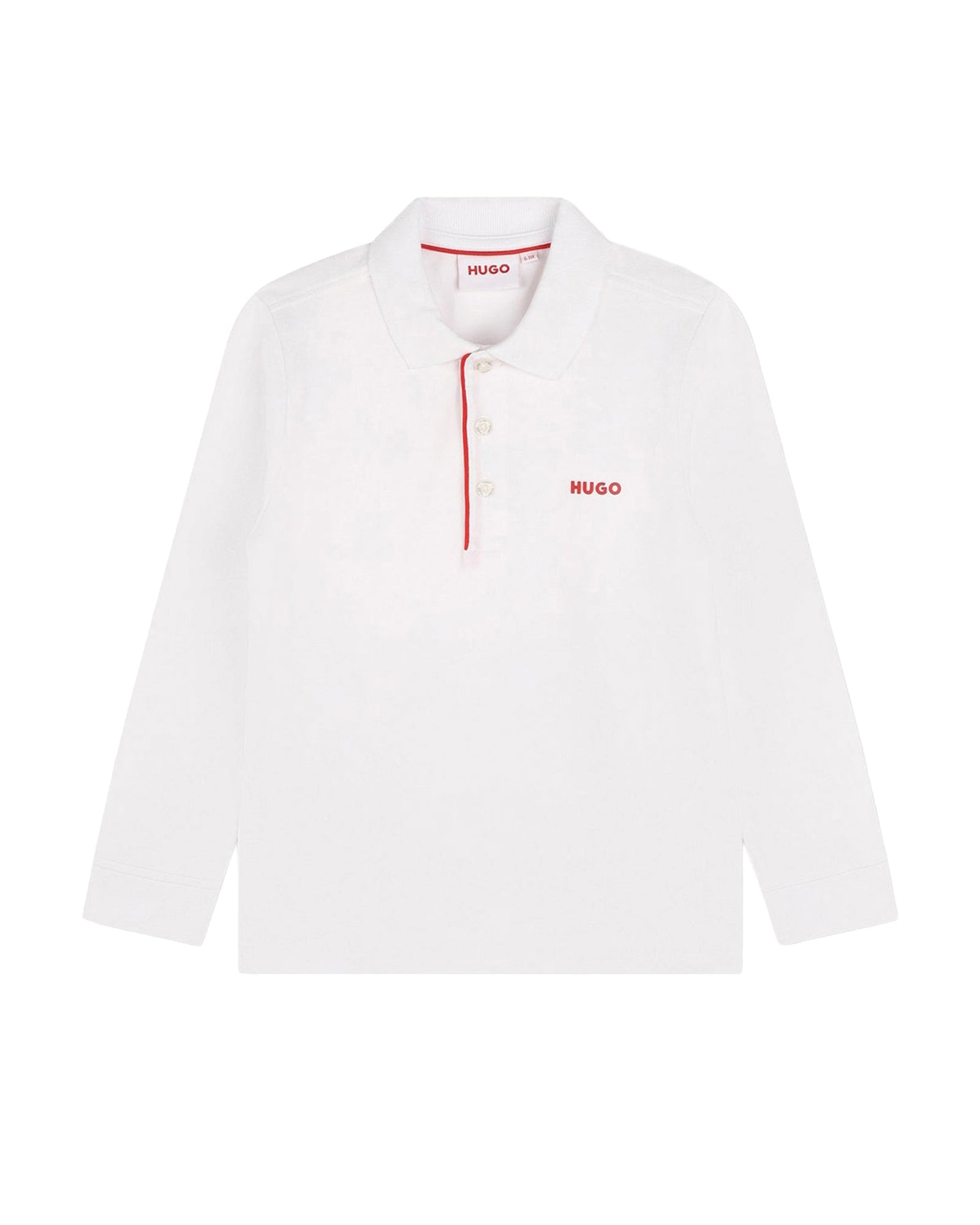Polo à manches longues à logo en coton - Blanc