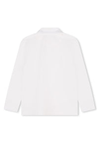 Polo à manches longues à logo en coton - Blanc