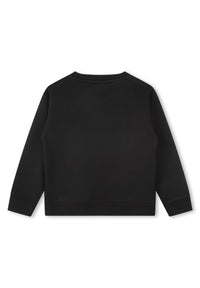 Round-neck fleece sweatshirt - Black