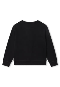 Round-neck fleece sweatshirt - Black
