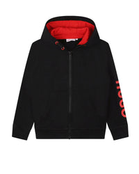 Cardigan de survêtement à capuche en coton - Black