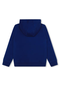 Cotton hooded tracksuit cardigan - Wave Blue