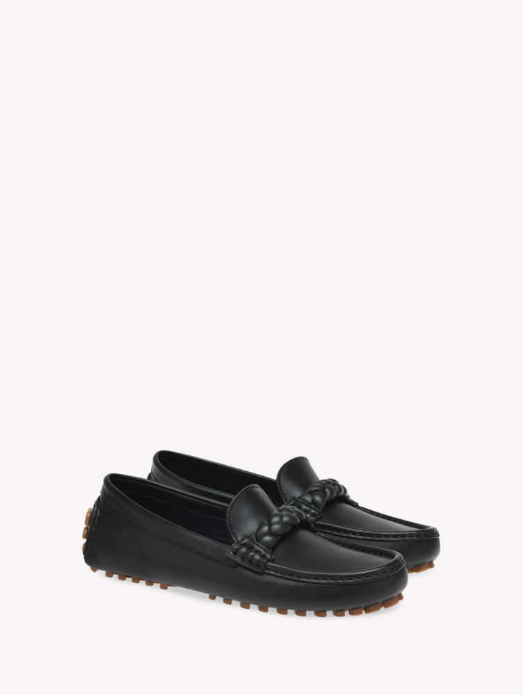 Mocassins Monza en cuir lisse - Noir & Marron