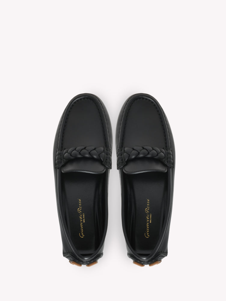 Mocassins Monza en cuir lisse - Noir & Marron