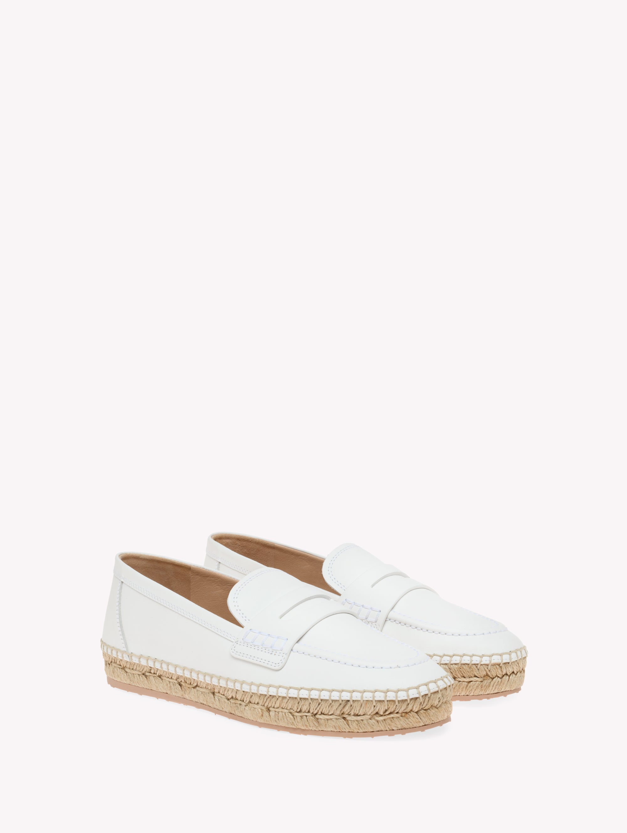 Espadrilles Lido en cuir lisse - Blanc