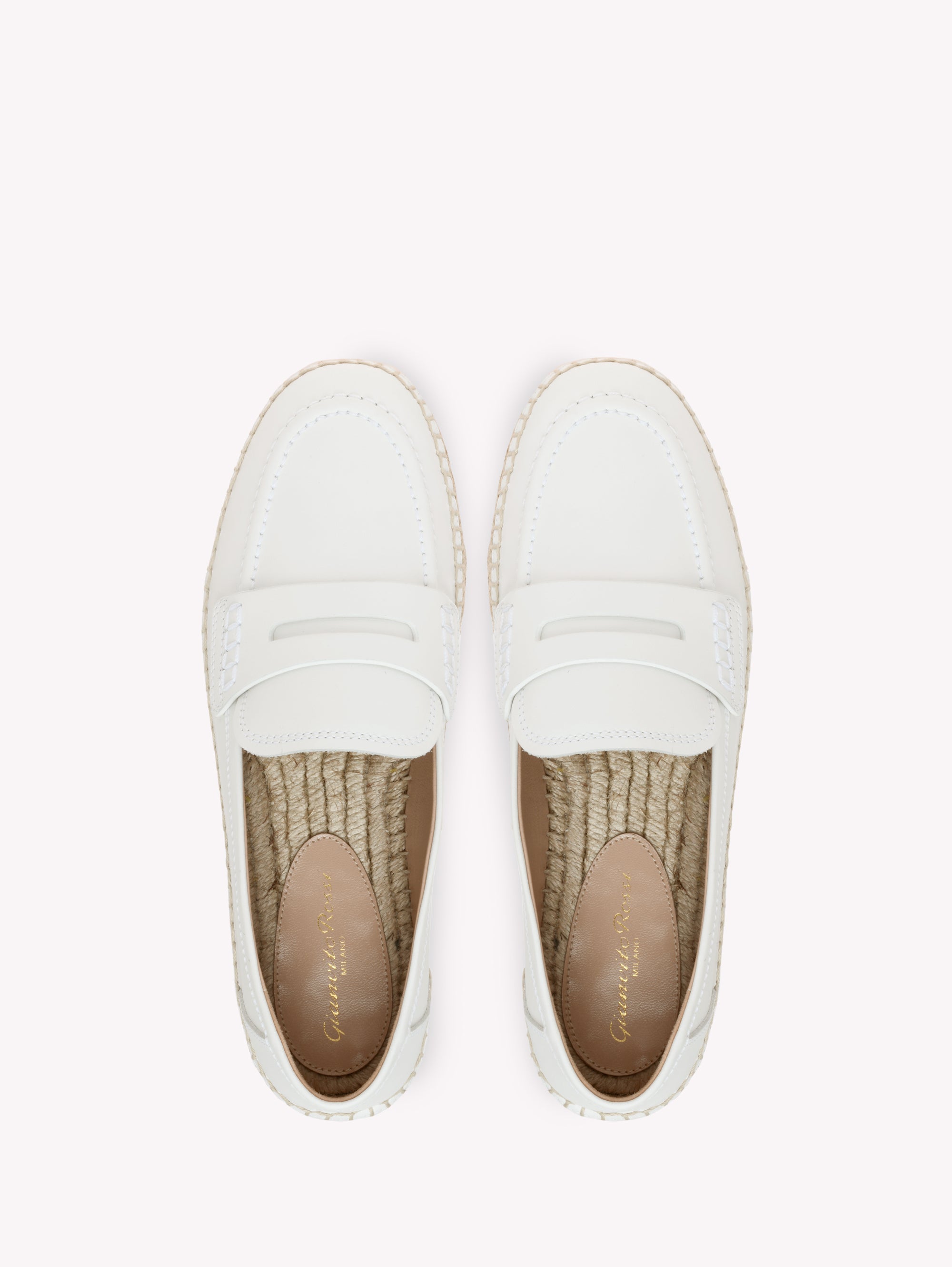 Espadrilles Lido en cuir lisse - Blanc