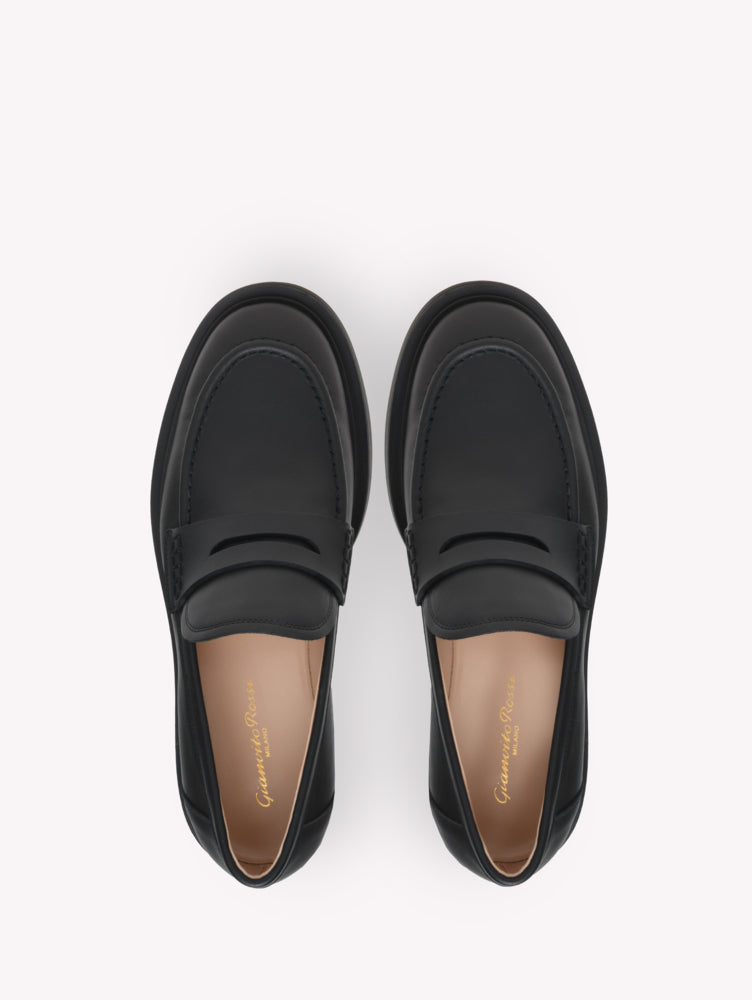 Mocassins Harris en cuir lisse - Noir