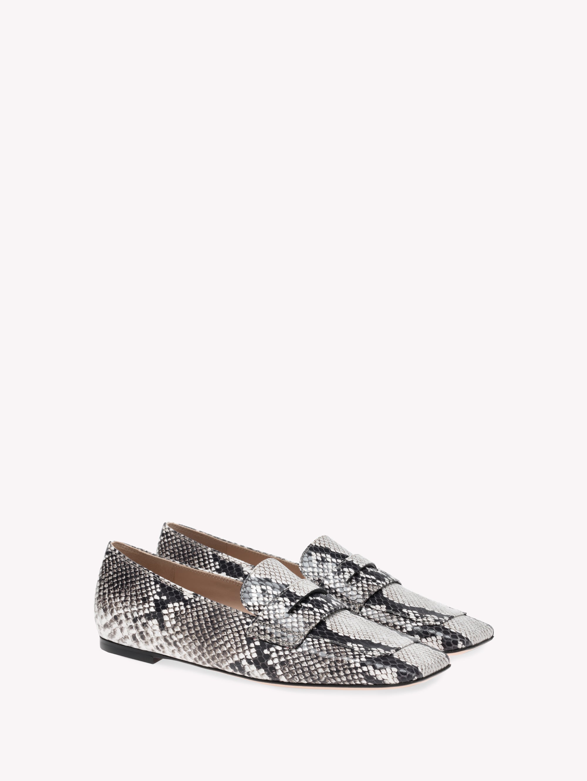 Mocassins Christina en cuir lisse - Gris