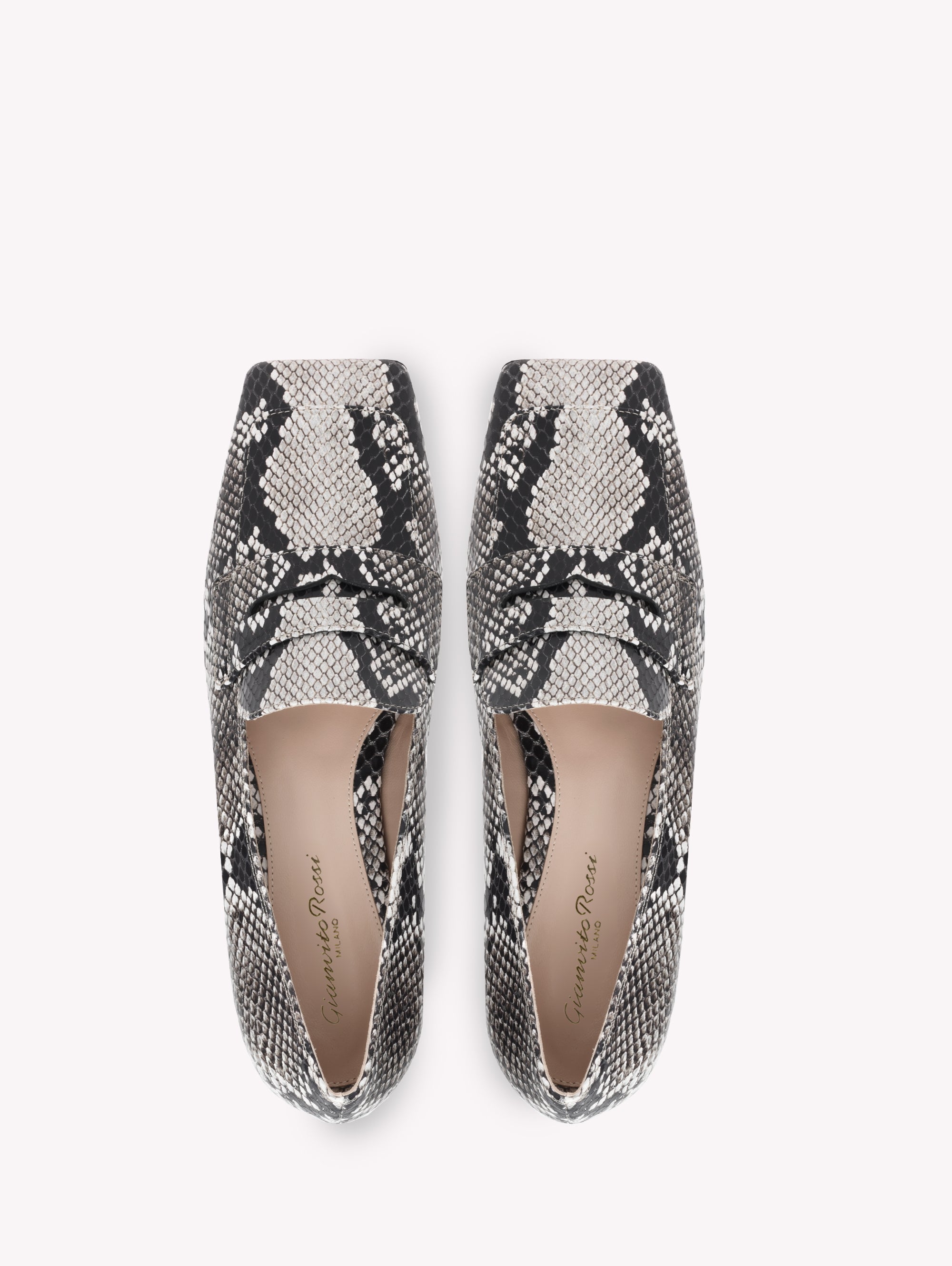 Mocassins Christina en cuir lisse - Gris