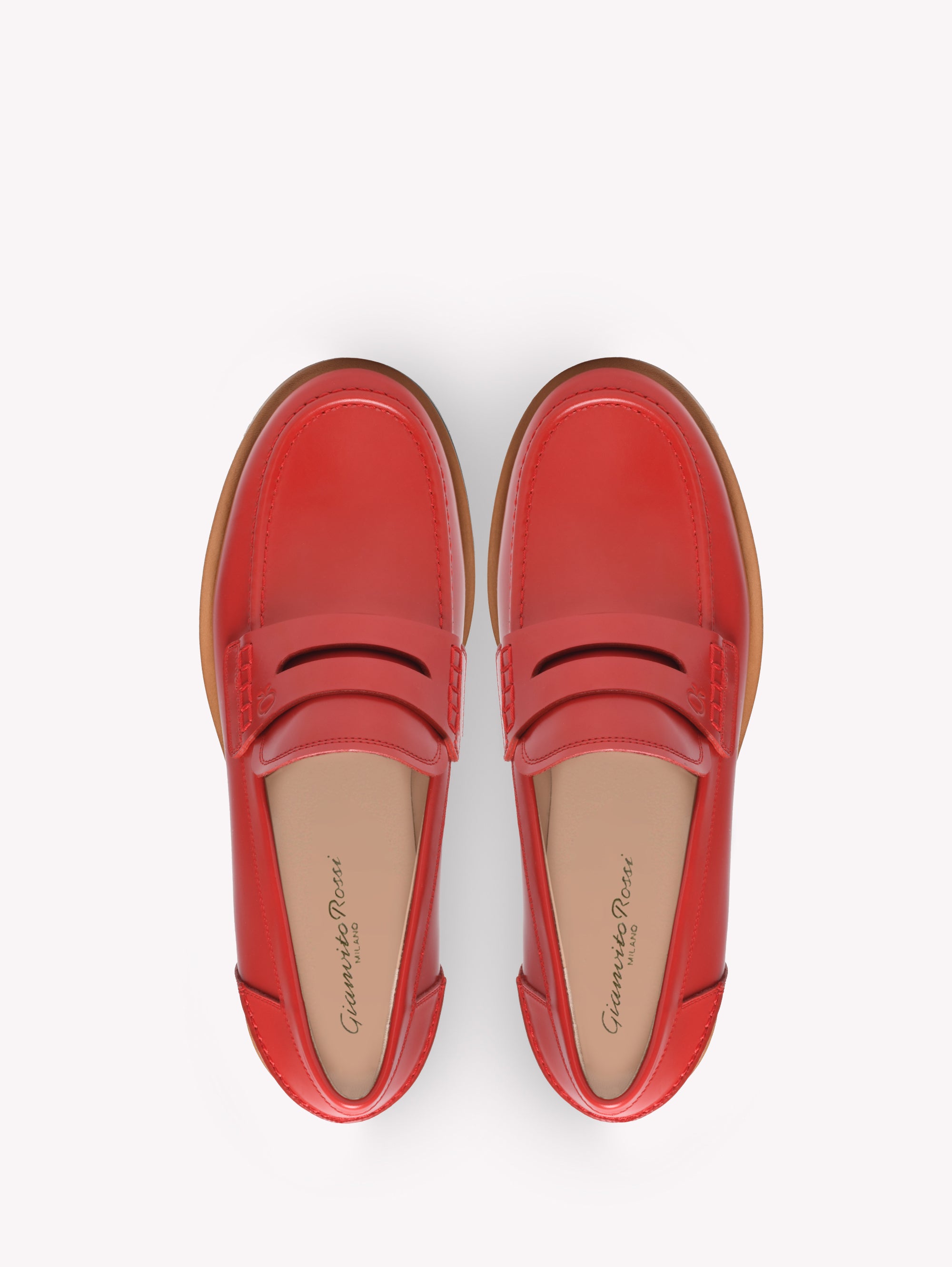 Mocassins Michael 25 en cuir lisse - Rouge
