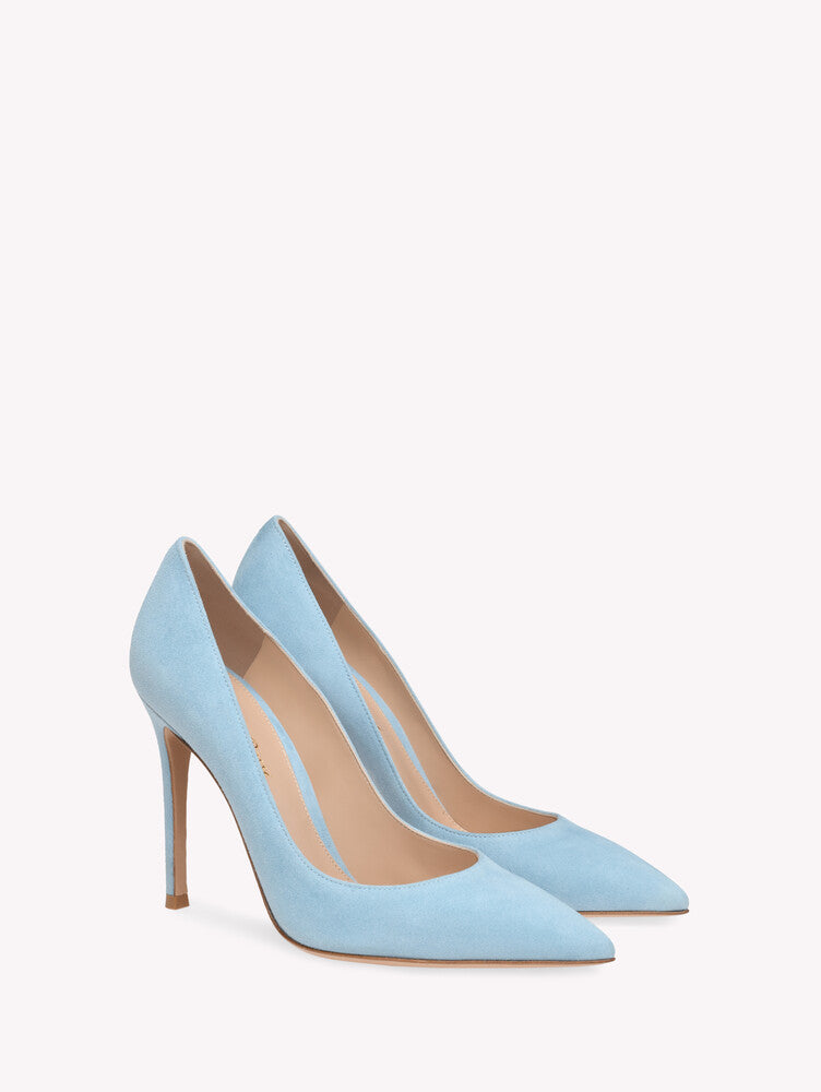 Escarpins Gianvito 105 en daim - Bleu clair