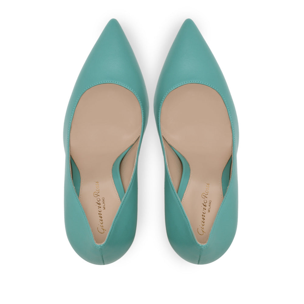 Escarpins Gianvito 105 en cuir lisse - Bleu