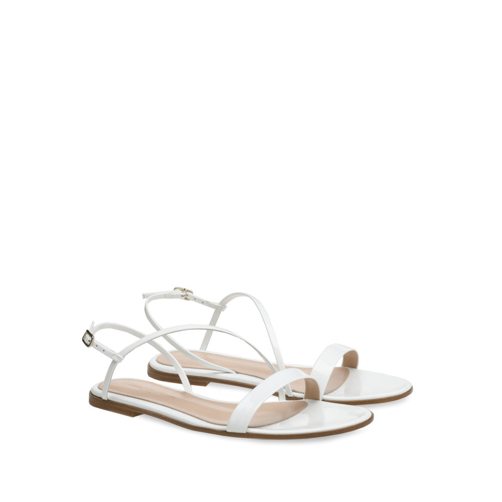 Sandales Manhattan en cuir verni - Blanc