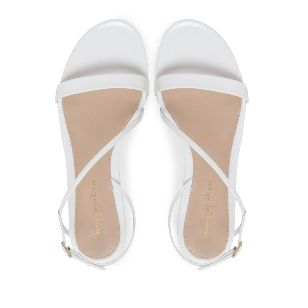 Sandales Manhattan en cuir verni - Blanc