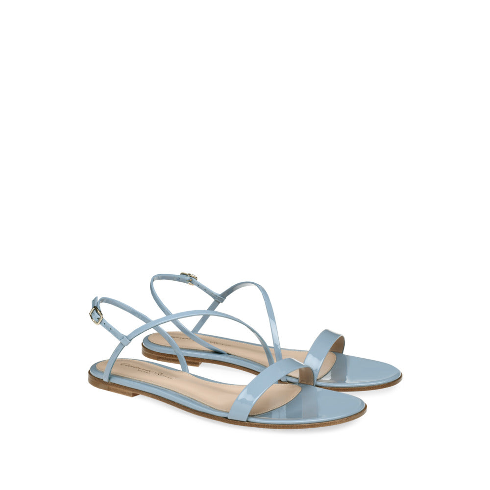Sandales Manhattan en cuir verni - Bleu