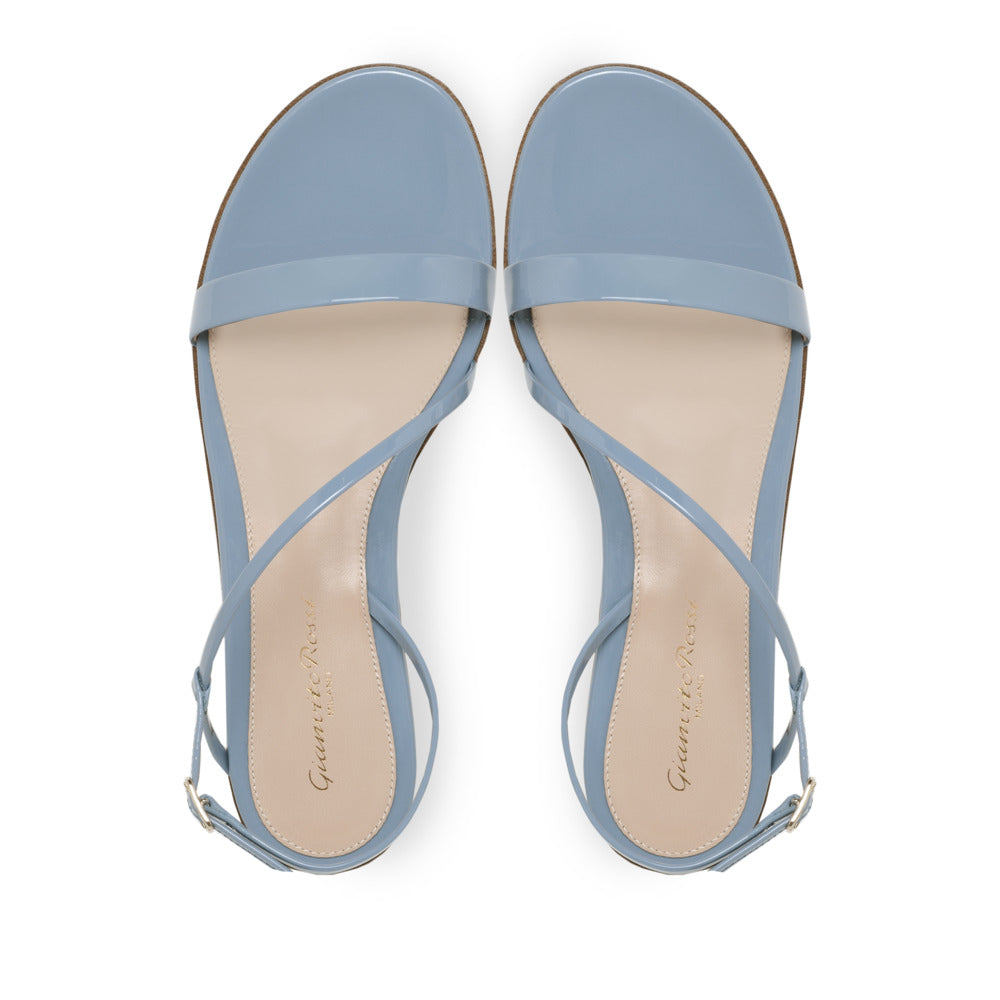 Sandales Manhattan en cuir verni - Bleu