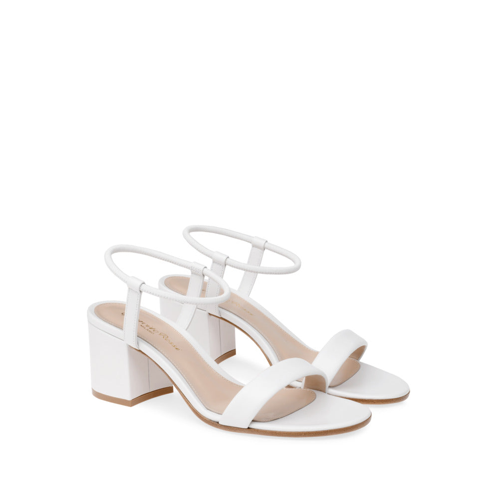 Sandales Nadia 60 en cuir lisse - Blanc