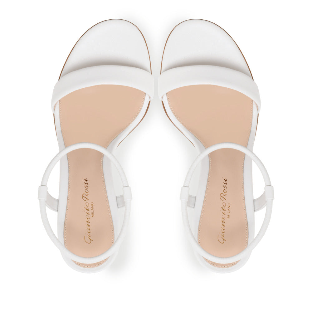 Sandales Nadia 60 en cuir lisse - Blanc