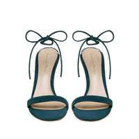 Sandales Estelle 85 en daim - Bleu canard