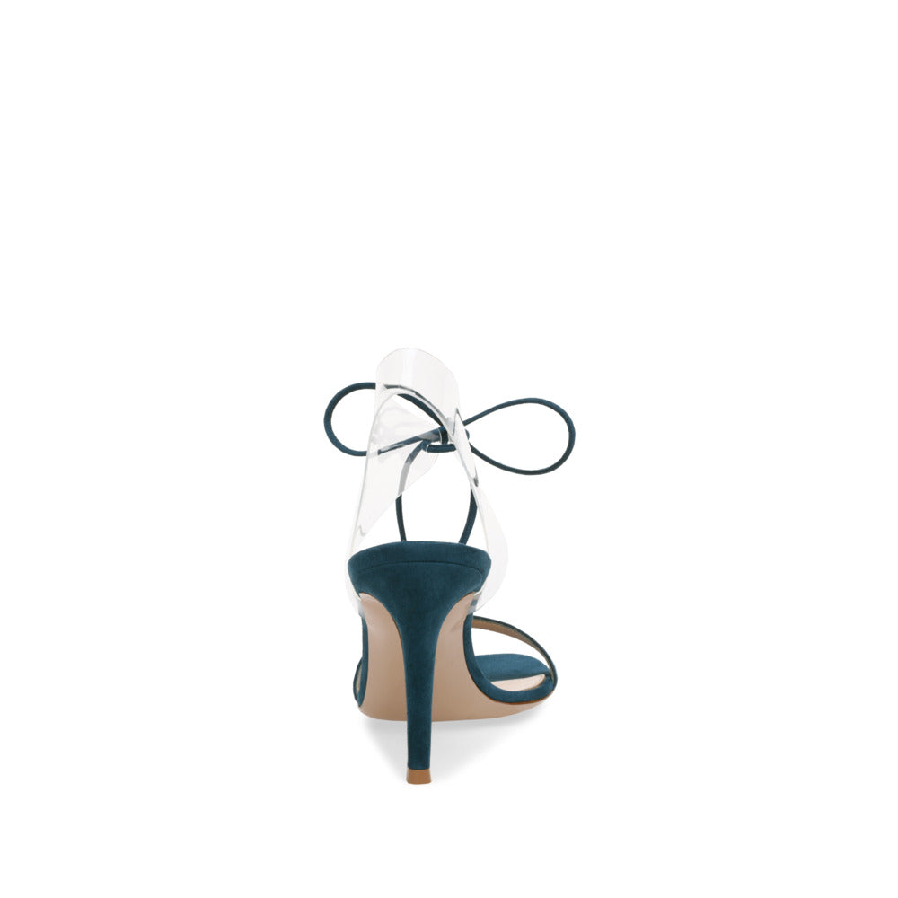 Sandales Estelle 85 en daim - Bleu canard
