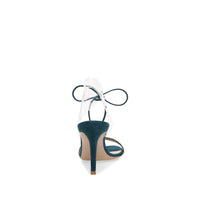 Sandales Estelle 85 en daim - Bleu canard