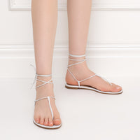 Sandales Gwyneth en cuir lisse - Blanc