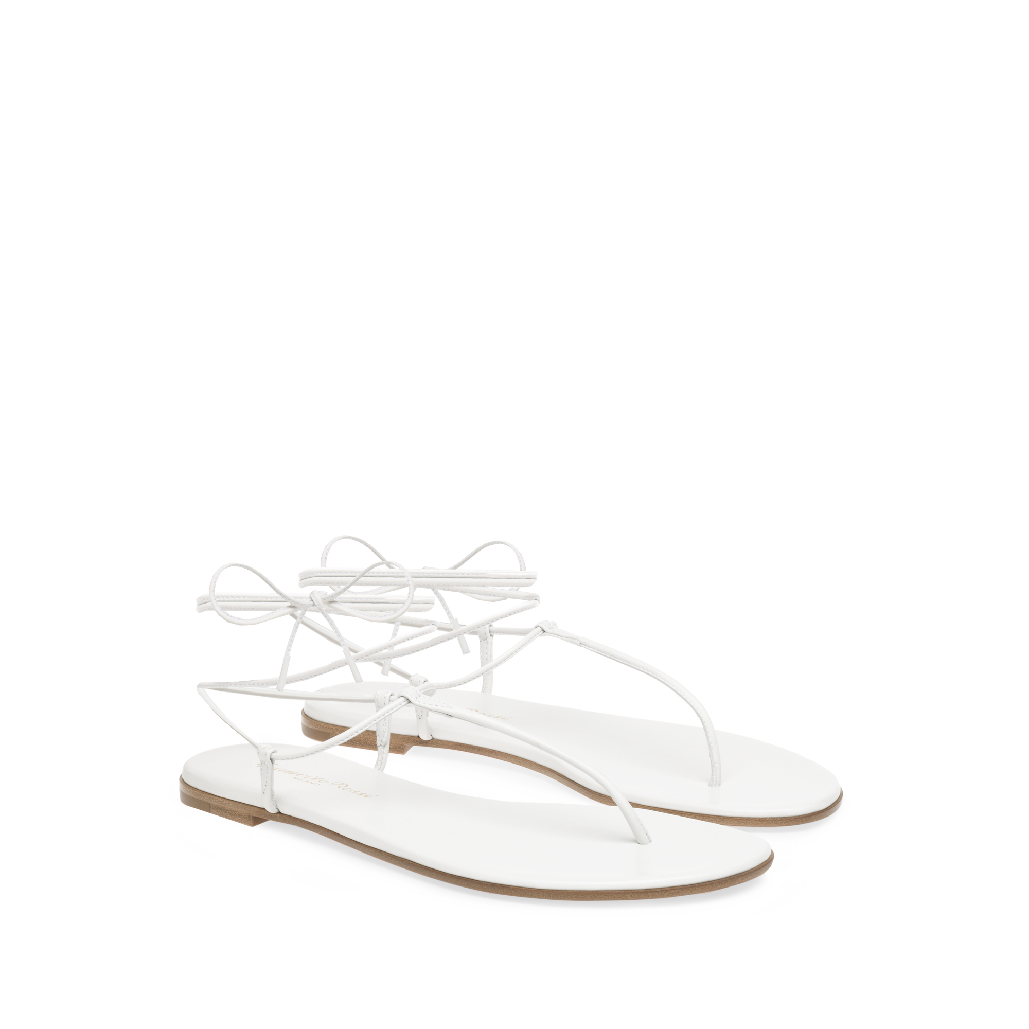 Sandales Gwyneth en cuir lisse - Blanc