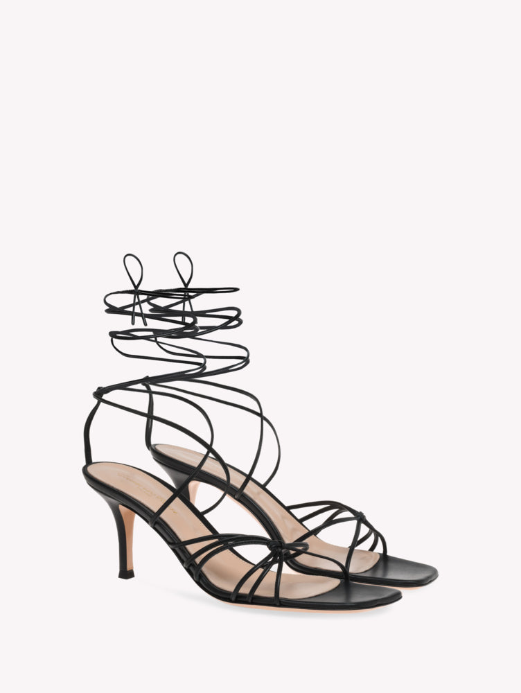 Sandales Sylvie 70 en cuir lisse - Noir